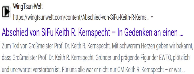 Sifu Kernspecht tot